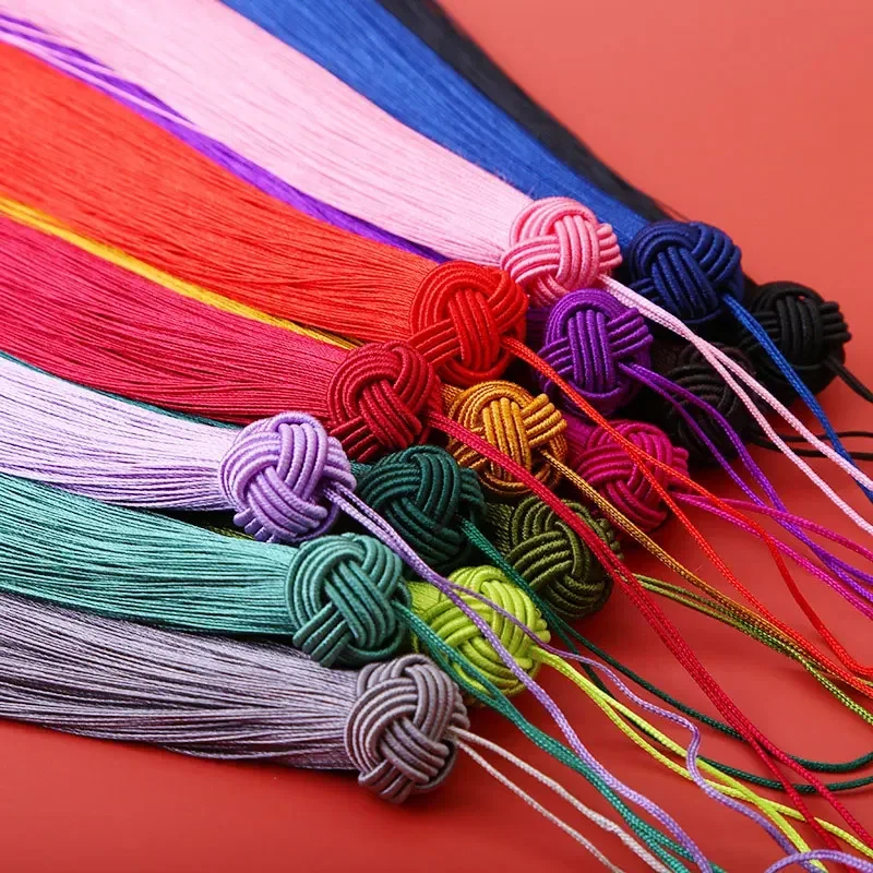 2-10Pcs 14cm Tassels with Pineapple Cap Silky Tassel Handmade Floss Bookmark Tassels with Loops for DIY Crafts Jewelry Making