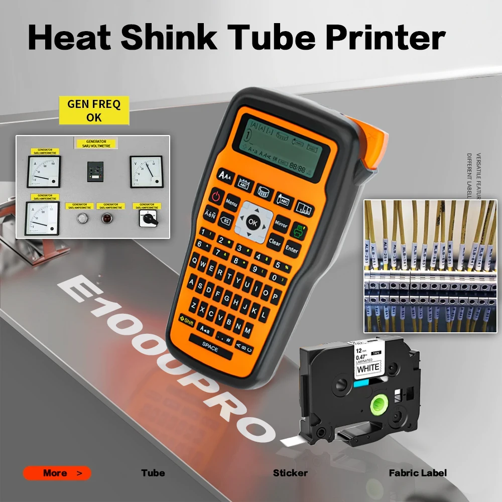 E1000PRO Tube/Flexible Cable/Fabric Label PRINTER Compatiblefor Brother P-touch HSE231 HSE631 HSE221 HSE621 FA3 FX231 TZE231 221