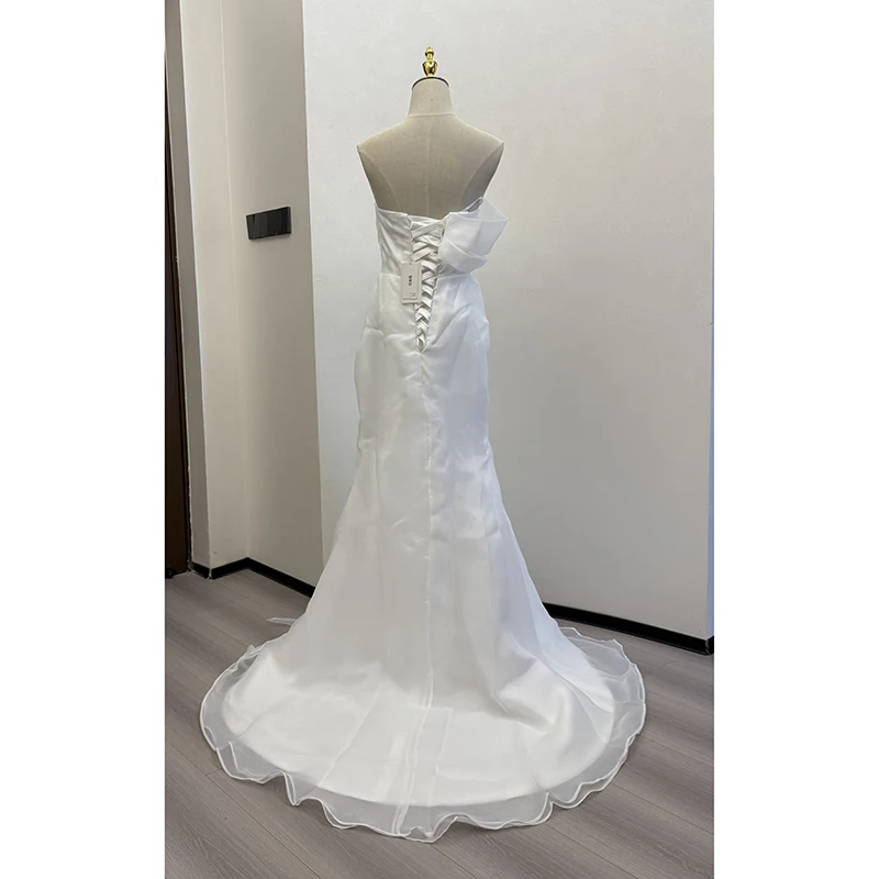 Off The Shoulder Elegant Mermaid Wedding Dress Woman Strapless Bridal Dresses 2025 Simple Boho Wedding Dresses Customized image 6