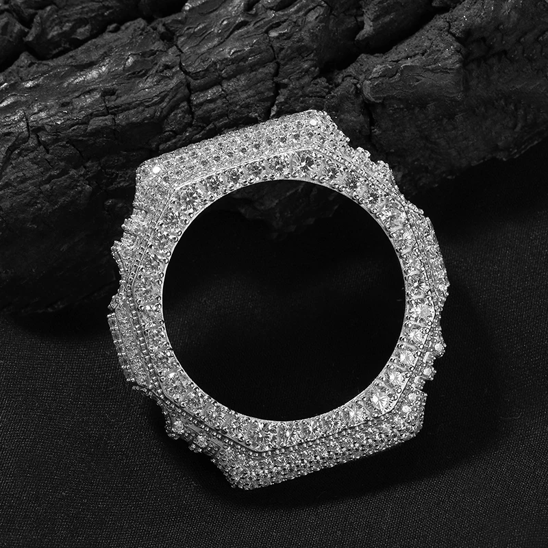 Hip Hop 5A+ CZ Stone Paved Bling Iced Out Watch Cases for Men Jewelry Suitable for GA-2100 Watch