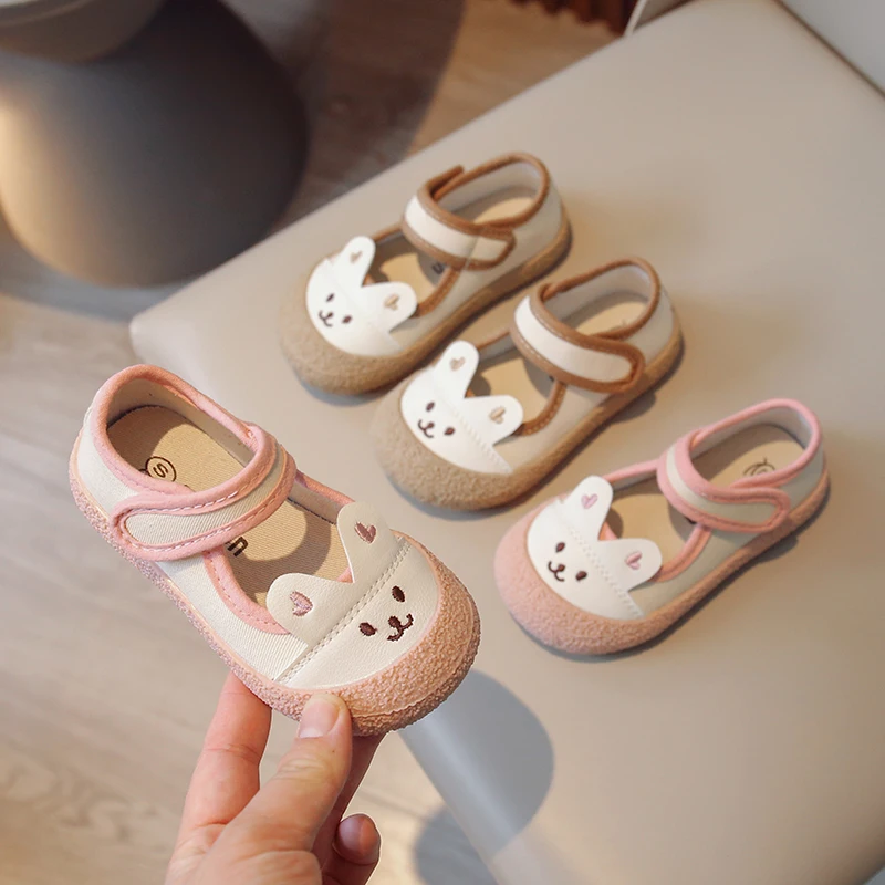 Cute Little Bear Boy Baby Children Fashion Spring and Summer PU Casual Shoes 2023 Spring New Simple Round-toe Kids Girls Flats