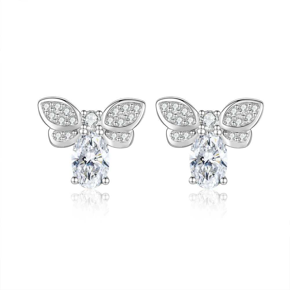

D Color 4*8MM Moissanite Earrings100%-S925 Sterling Silver For Women Birthday Anniversary Party Jewelry Gift