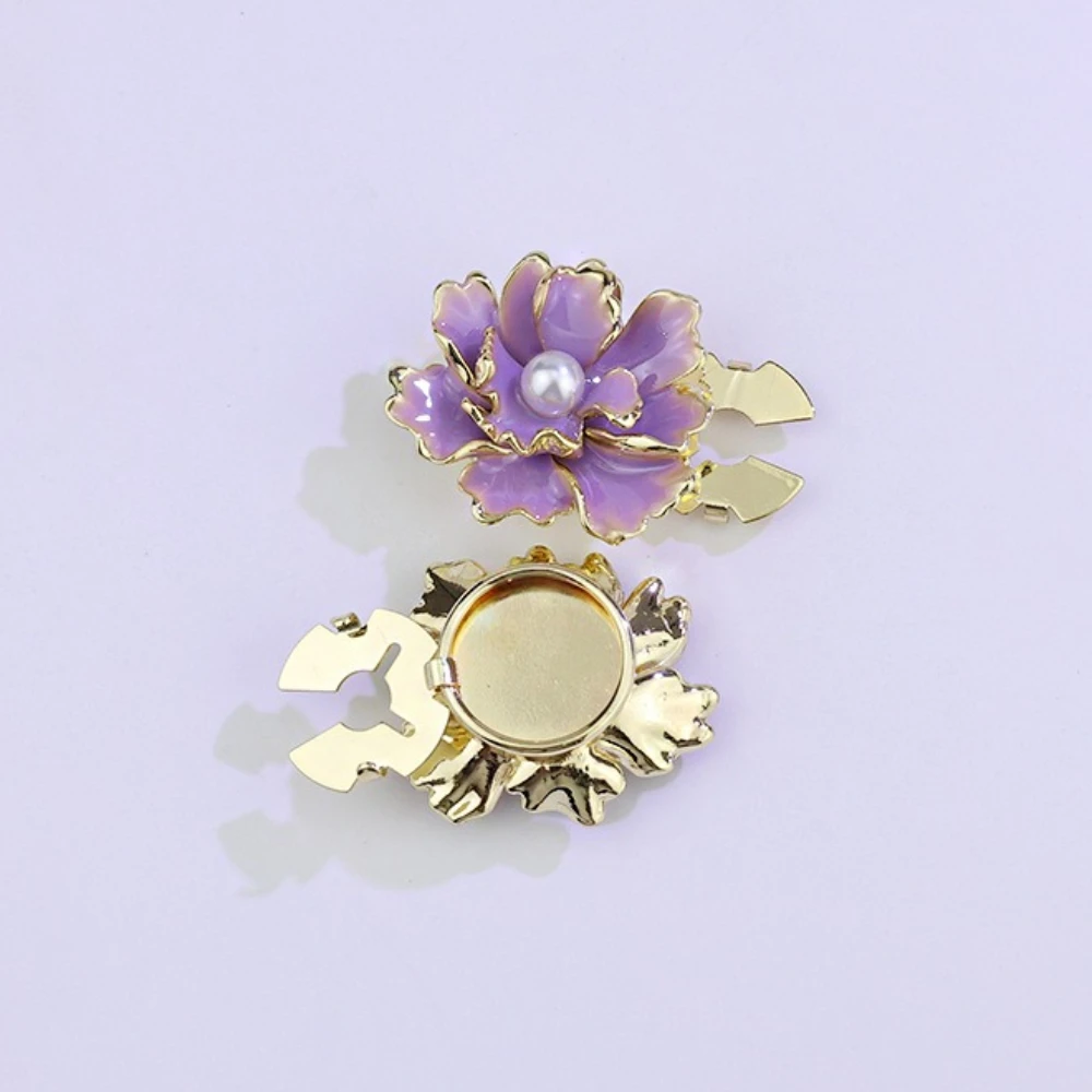 2 قطعة أغطية الأزرار المينا زهرة أزرار أكمام للنساء قميص أزرار طوق الزخرفية مقاطع مجوهرات الأزياء والاكسسوارات #5