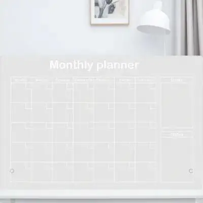 

1 set 1 Set Clear Acrylic Memo Board 2-Sided Reusable Dry Erase Writing Surface Desktop Planner For Office Home School Tabletop