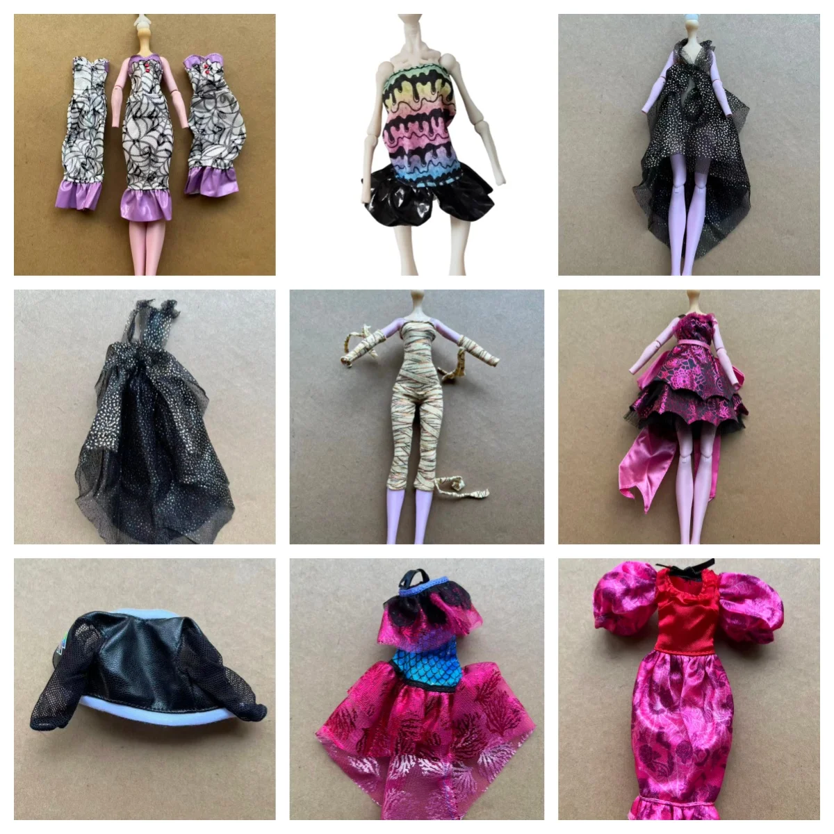 

Colorful Monstering Doll Coat Tshirt Dress Stockings 1/6 Slim Dressing Parts Decors Compatible with Slim Doll Body