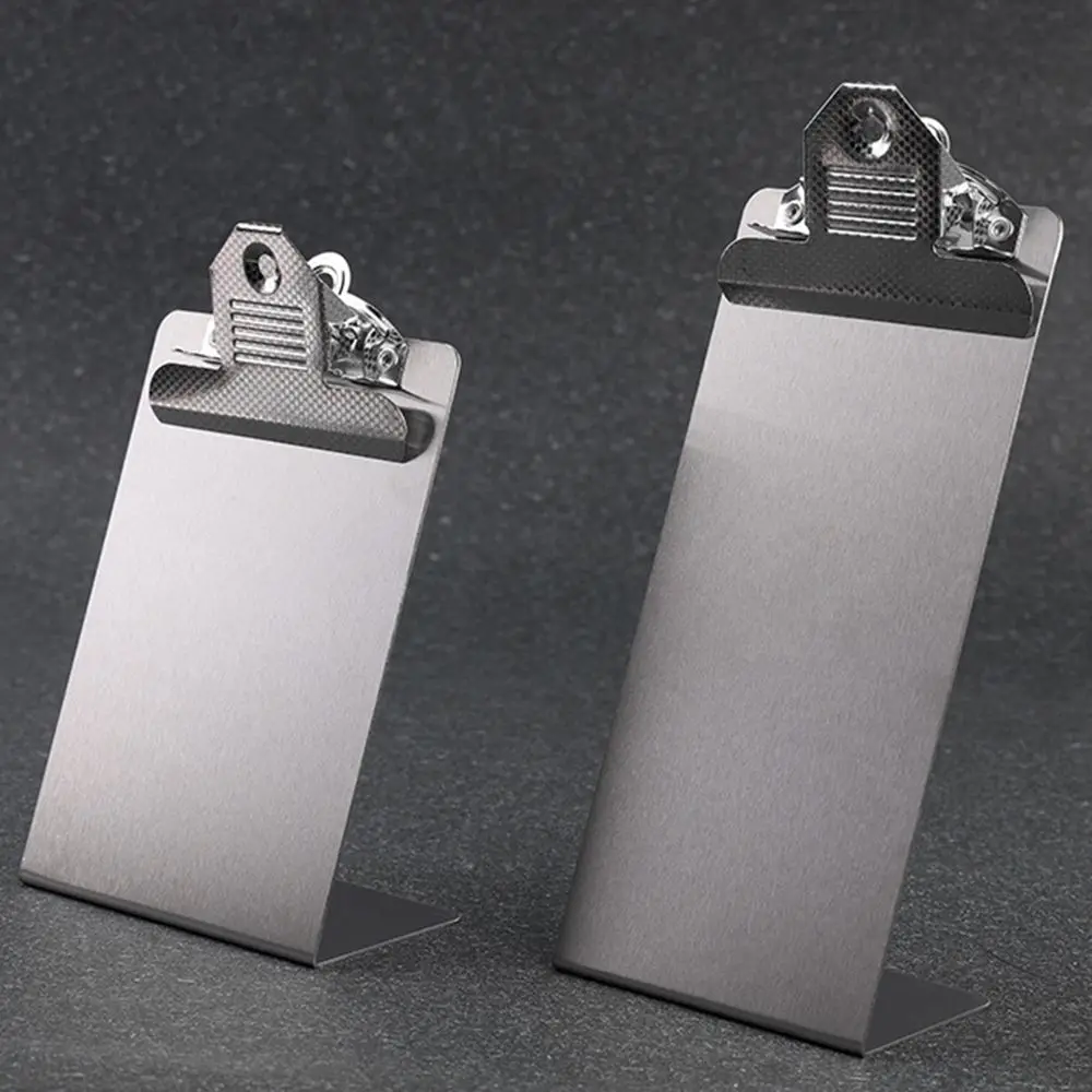 Stainless Steel Menu Clip Stand A4/A5/A7/B6/A6 Non-slip Receipt Holder Multi-Functional Rust-proof Bill Clip Coffee Bar