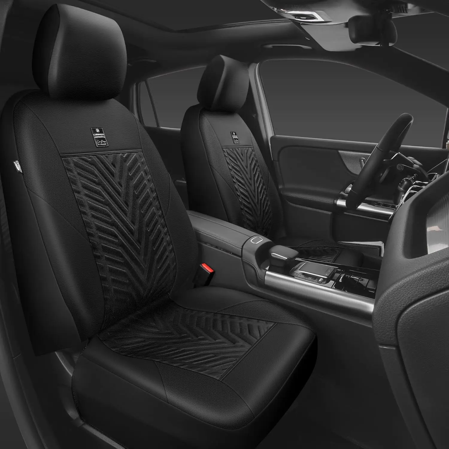 

Чехлы на автомобильные сиденья CAR PASS из хлопка и льна, универсальные 5-х чехлы на сиденья для внедорожника, автомобильного грузовика, устойчивая к царапинам подушка безопасности, совместима