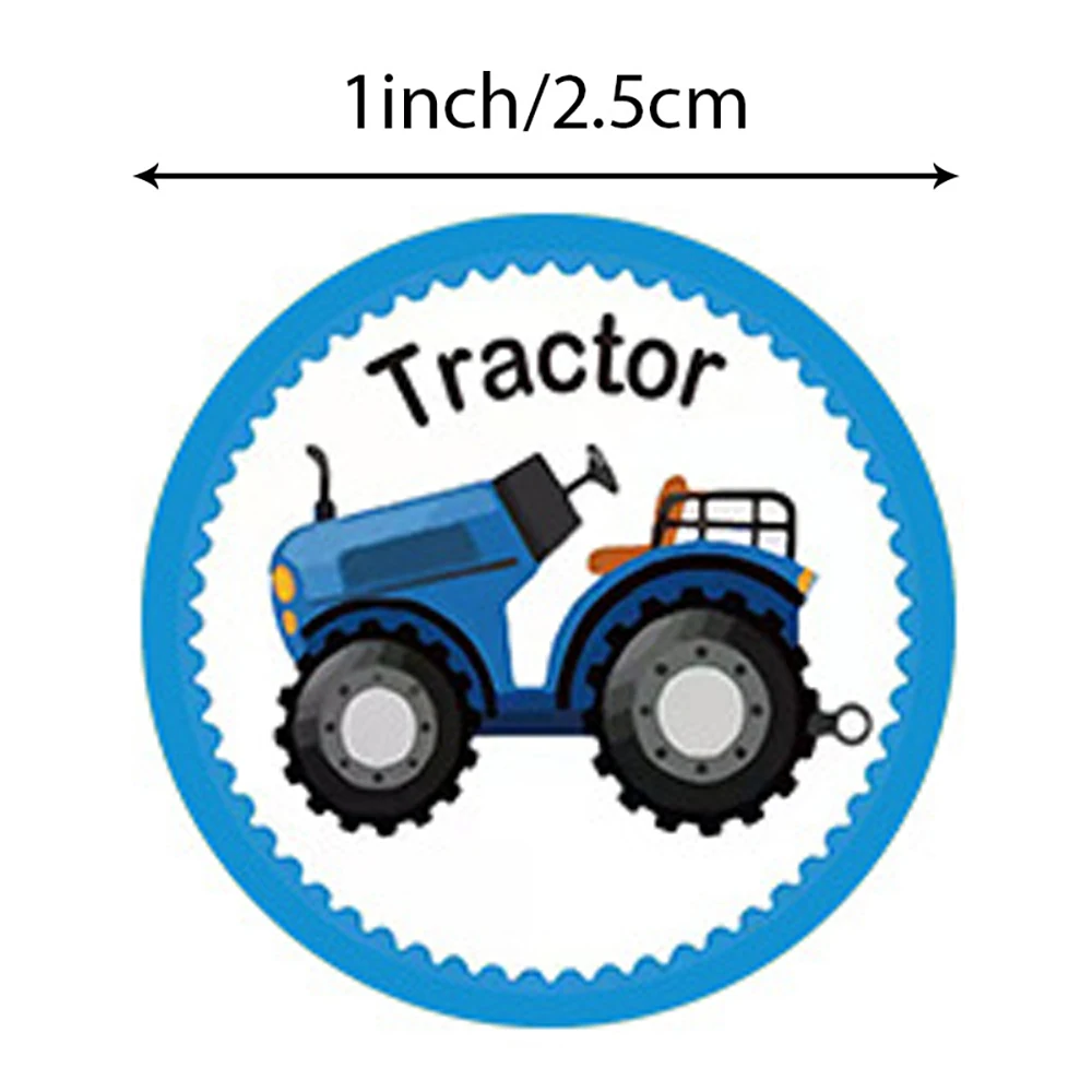 子供用漫画ステッカー、建設用ステッカー、車、輸送、トラックのパターン、報酬8デザイン、ロールあたり500個