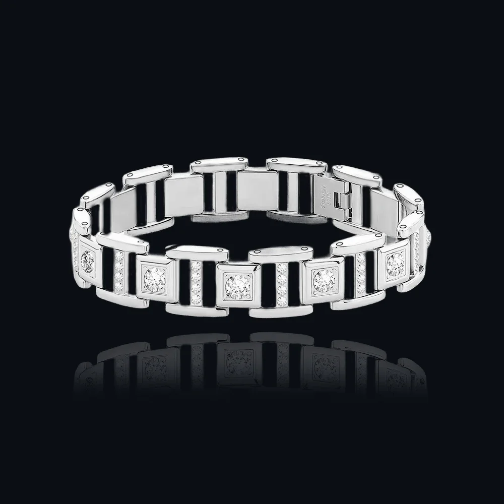 

Bracelet Men's Fashionable Simple Couple Custom Diamond-Embedded High-Grade Gift