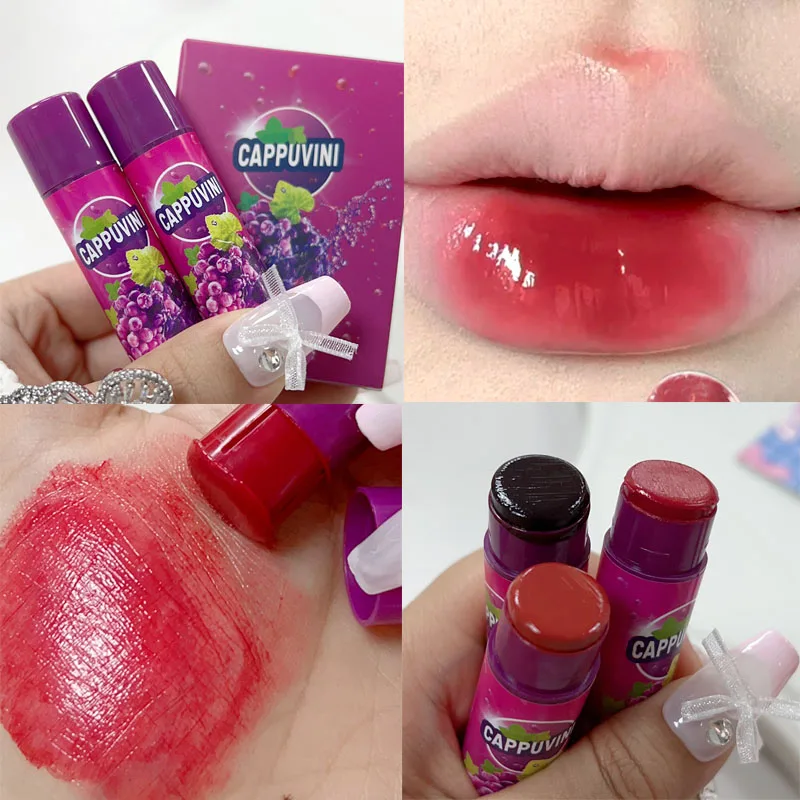 Hydraterende Fruitige Gekleurde Lippenbalsem Set Schattige Druivengelei Lippen Tint Blijvende Rode Lippenstift Waterdichte Vrouwen Lippen Make-Up Cosmetica