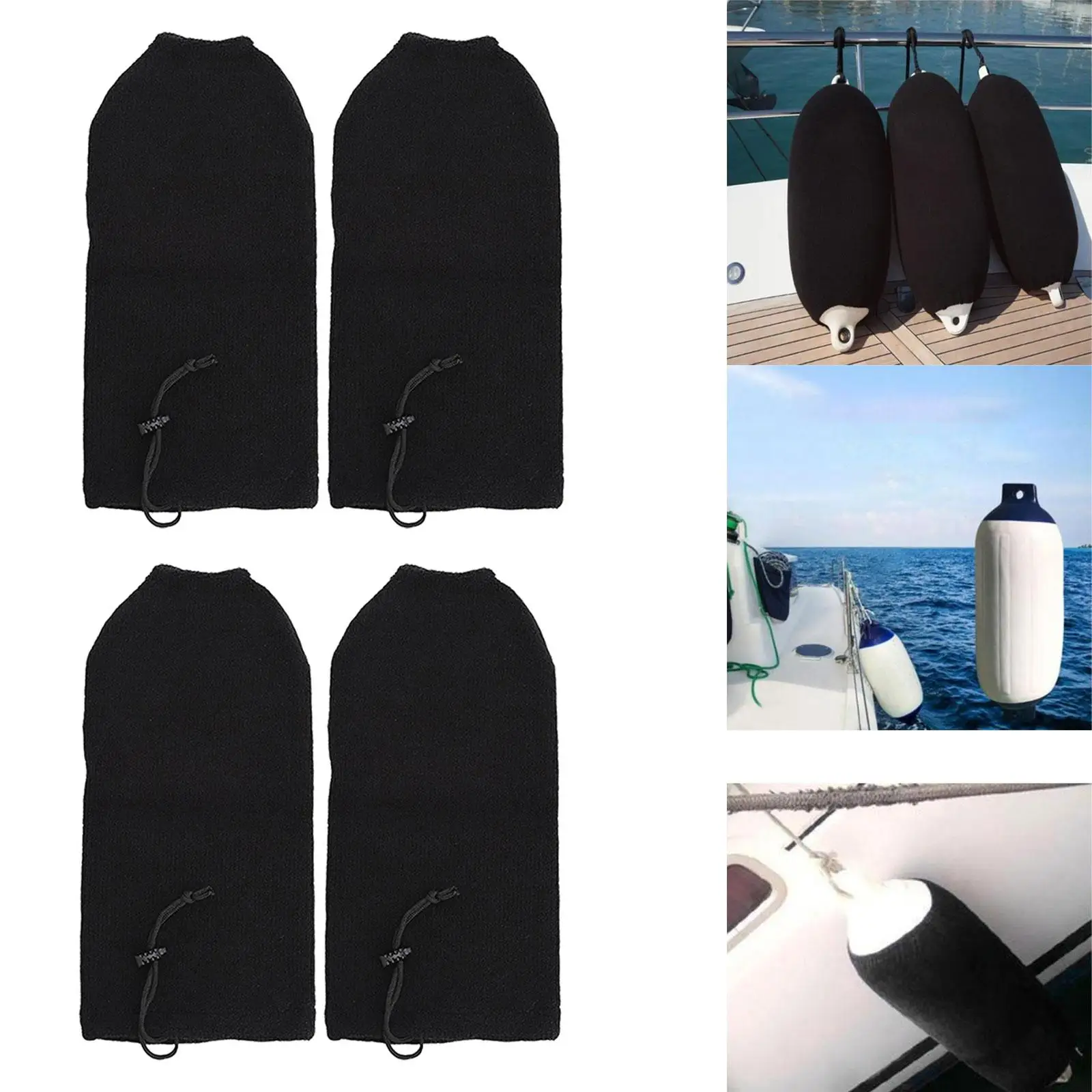 4pcs Boat Mudguard Acrylic Woven Cover for Marine Yacht Frost