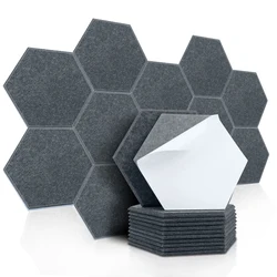 Sound Proof Wall Panels 12Pcs Hexagon Pared Self-adhesive Acoustic Panel Home Decorative For Living Room Bedroom Nursery Studio