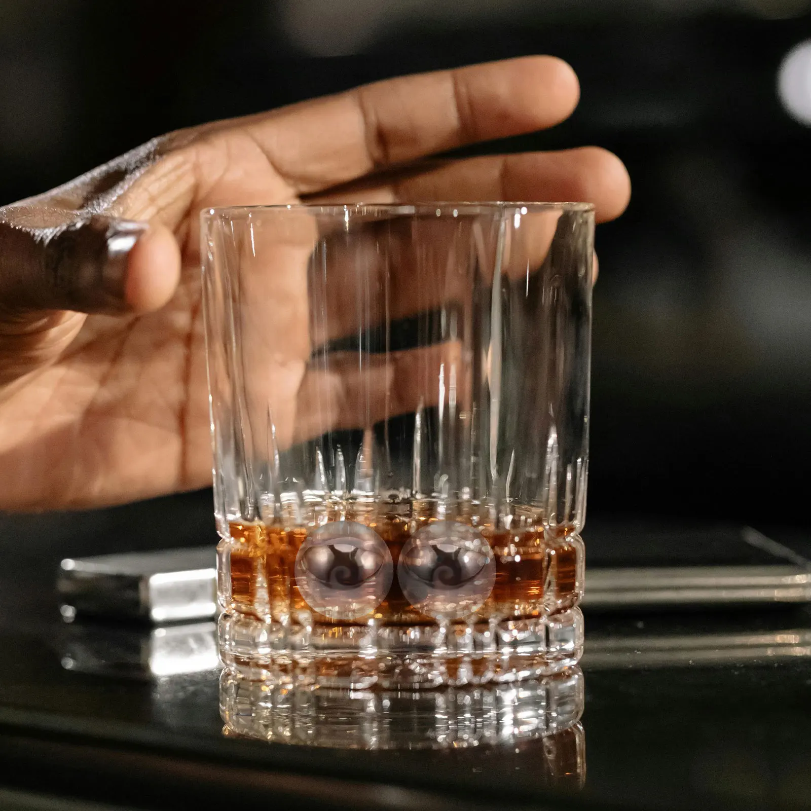 

6Pcs Reusable Stainless Steel Ice Balls Whiskey Stones Non Melting Chilling Stones Drink Accessories