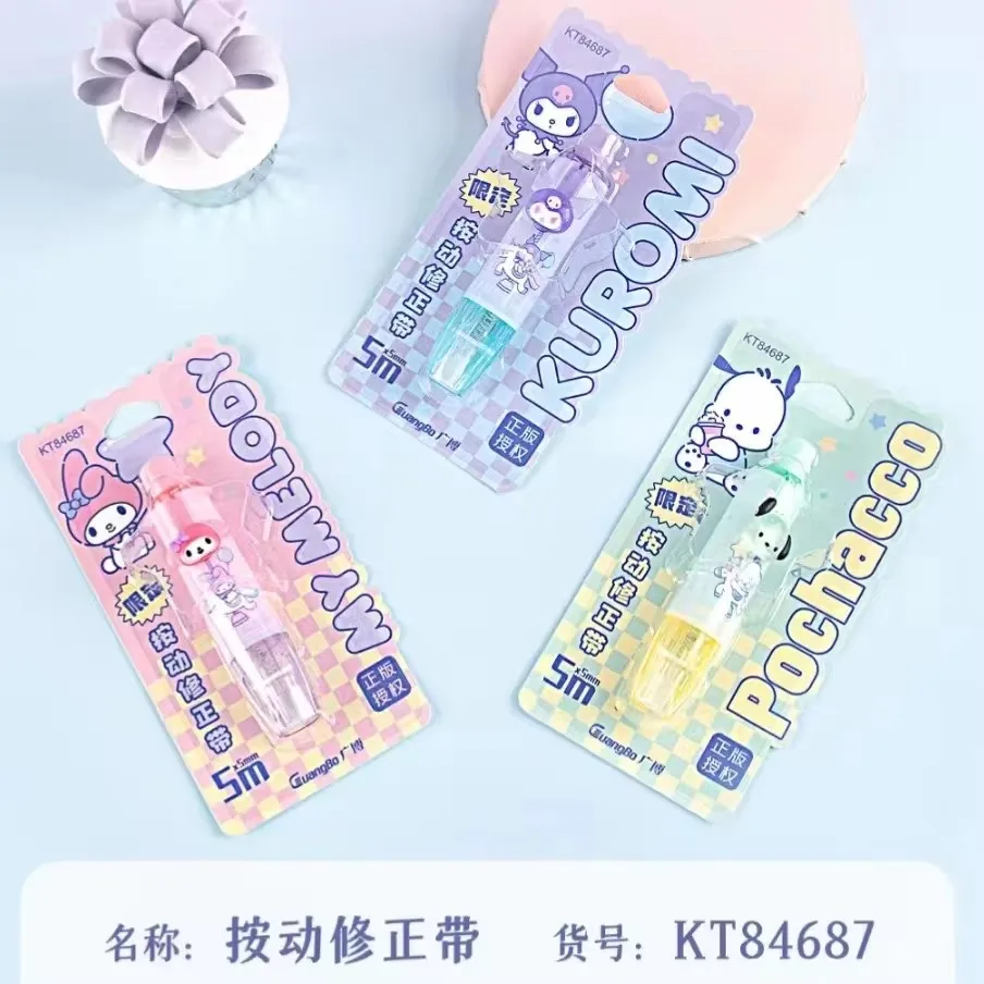 9/18pcs Sanrio press correction belt anime cute Kurome Melody cartoon student correction special stationery supplies gift