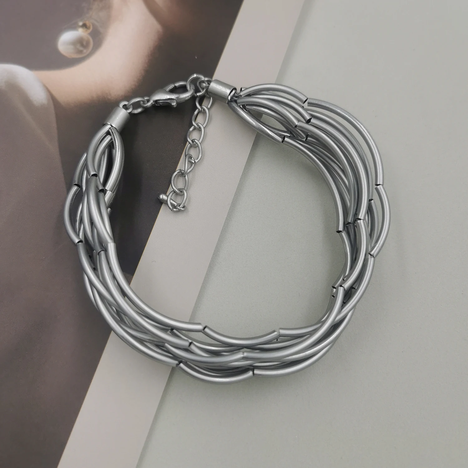 STRATHSPEY Mode Neue Lange Unregelmäßige Kupfer Rohr Halskette Für Frauen Aussage Chunky Multi Lay Schmuck – Detail 25