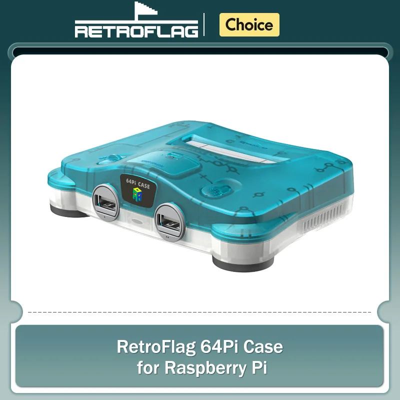 RetroFlag 64Pi Case Compatible with Raspberry Pi 5 Dual USB Ports, SD Card Storage for Raspberry Pi with Safe Shutdown and Reset