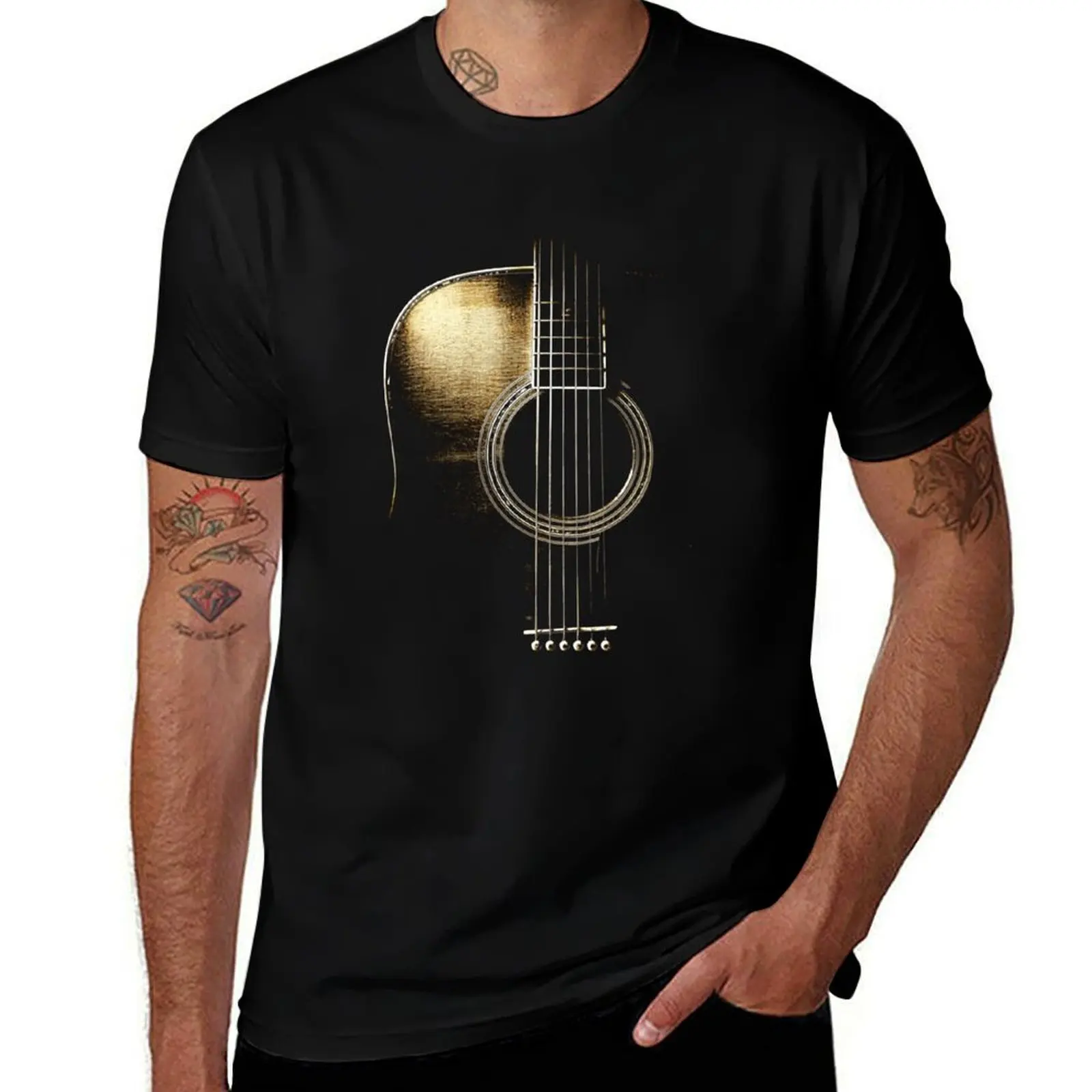 Acoustic Guitar Lite (please see description) T-Shirt Basic Tee Shirt for Everyday Outfit T-Shirt