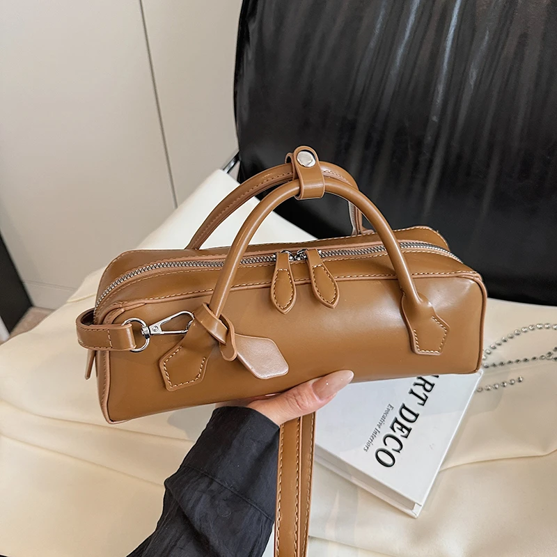 

Casual Fashion Pillow Bag For Women Black Brown Coffee Handbag Solid PU Leather Travel Bag Versatile Shoulder Crossbody Bags Red