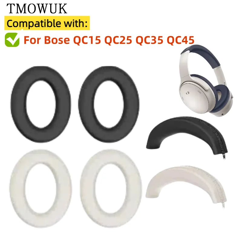 

Suitable for Bose QC15 QC25 QC35 QC45 Earpads Headphone Silicone ear cap cover headband zipper protective cover