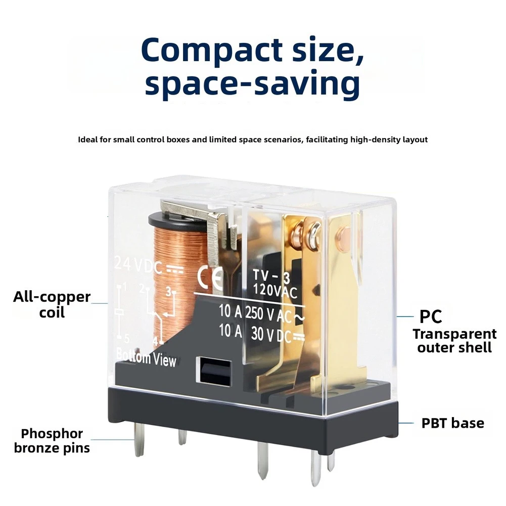 2pcs Small Electromagnetic Connector DC24V 5-Pin and 8-Pin Solderable Design for Reliable Switching Applications