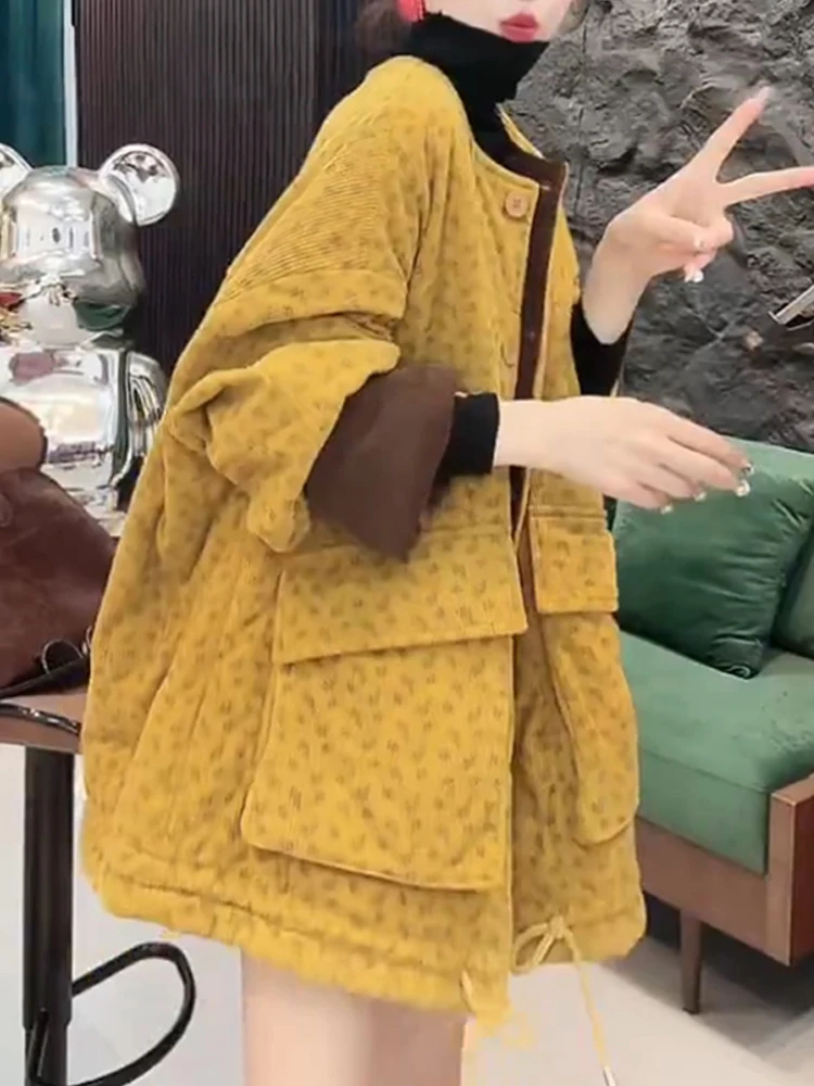 

Ретро-стиль, высококачественный круглый вырез, хлопковая кофта, женская, осенне-зимняя, новая, универсальная, с цветным принтом, модный топ