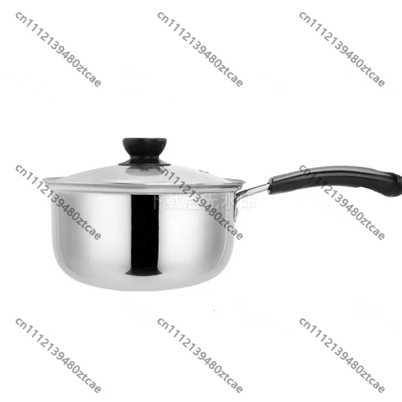 Stylish Non-stick Saucepan with Lid,Stainless Steel Milk Soup Pot,Multi-purpose Covered Frying Pan Cookware for Kitchen Cooking