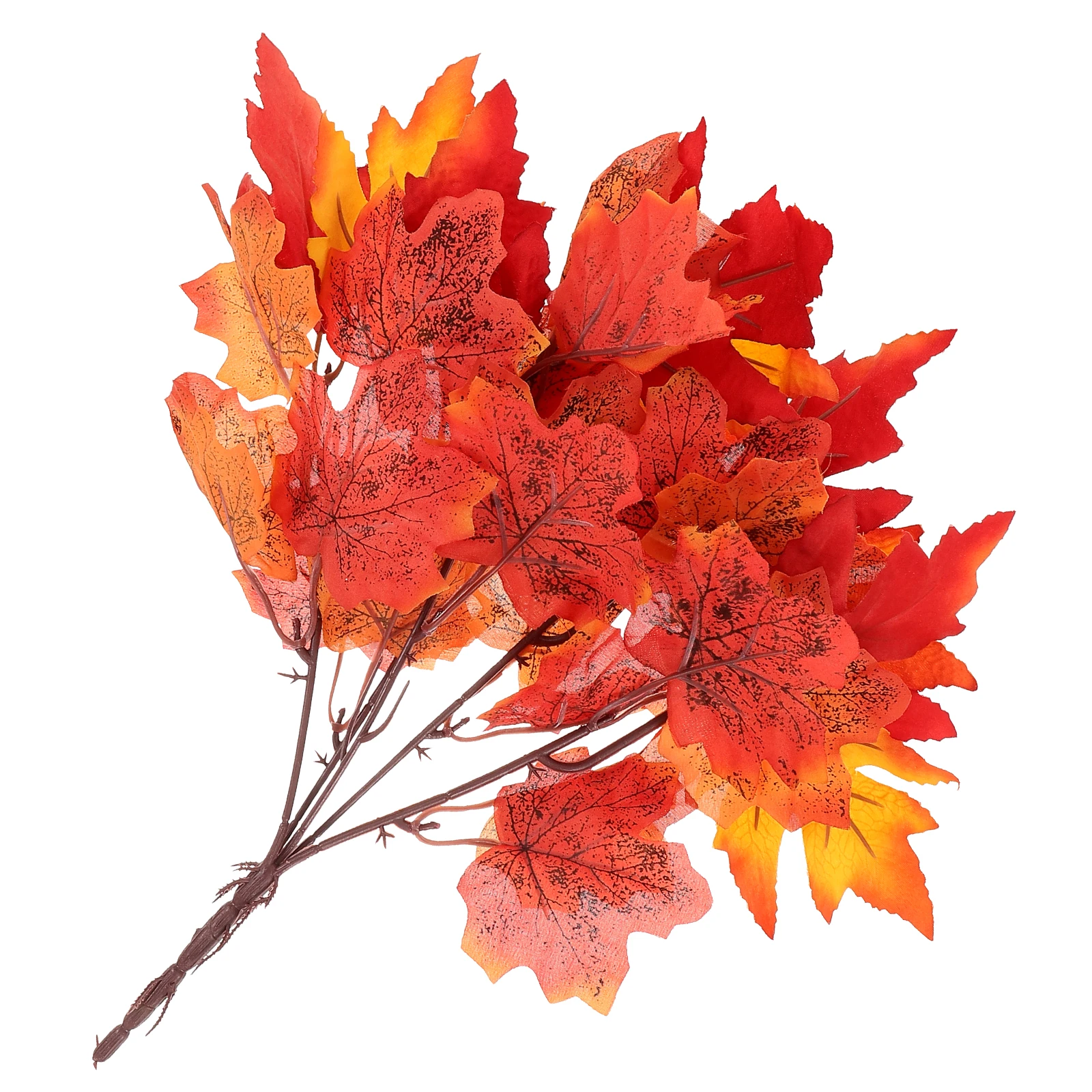 

Artificial Maple Leaves Stems Fake Branch Orange Fall AutumnDecoration for Halloween Thanksgiving Layout Decor