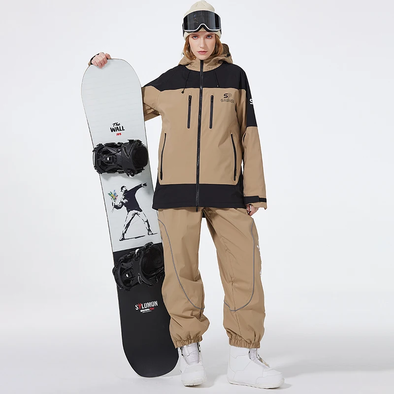 

Winter Waterproof Hooded Jacket Pants Women Snow Suits Outdoor Sport Man Skiing Sets Mountain Male Warm Snowboard Tracksuit