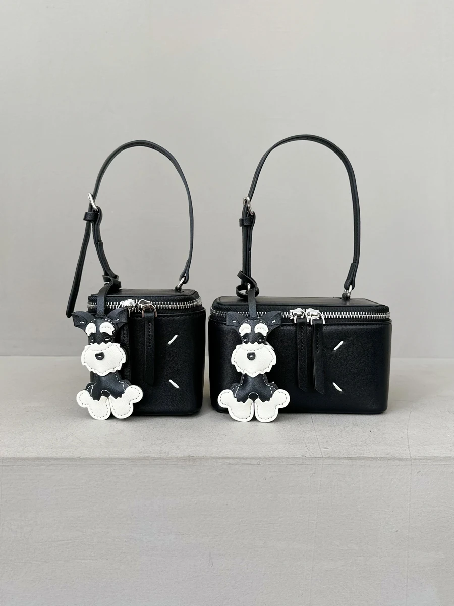 

Faionable Tanned Leather Dice Handbag Mobile Phone Bag Single oulder Crossbody Small Box Bag for Youth Casual Sle