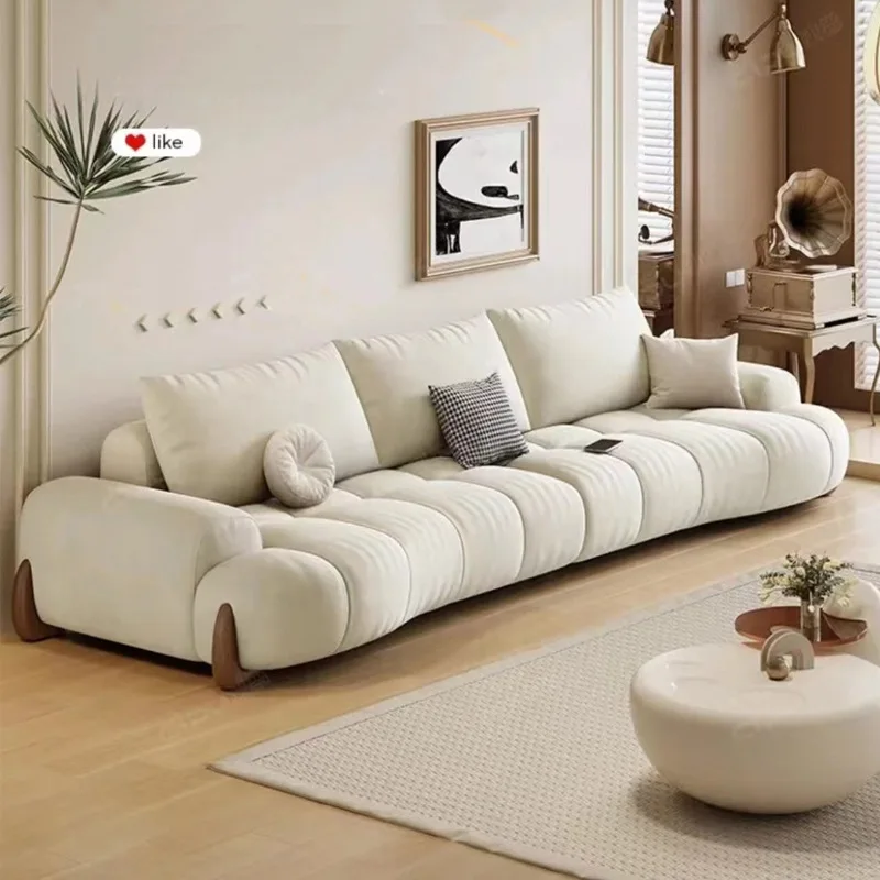 Italian Fabric Living Room Sofa Set Living Room Sofa Set with Stools / Big U Shape Cloth Couch Lazy Sofas for Home Furniture