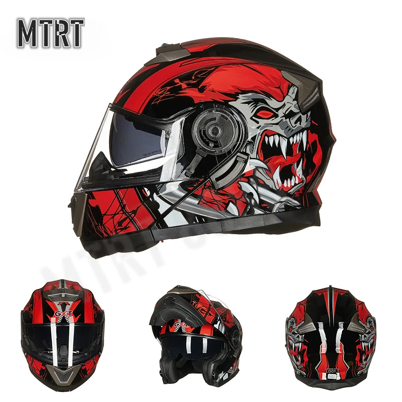 GXT Motorcycle Helmet Flip Up Helmet Motocross Racing Double Lens Motorbike Riding Helmets Casco Moto Capacete Moto 헬멧