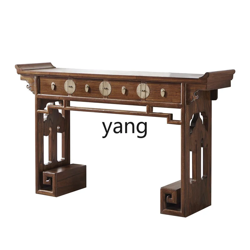 

LTT new Chinese style strip case all solid wood classical table entrance foyer strip few storage