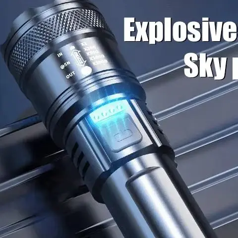 

Ultra-Strong Light Flashlight with Mobile Phone Charging Feature Zoomable Focus Waterproof for Outdoor Patrol High Endurance