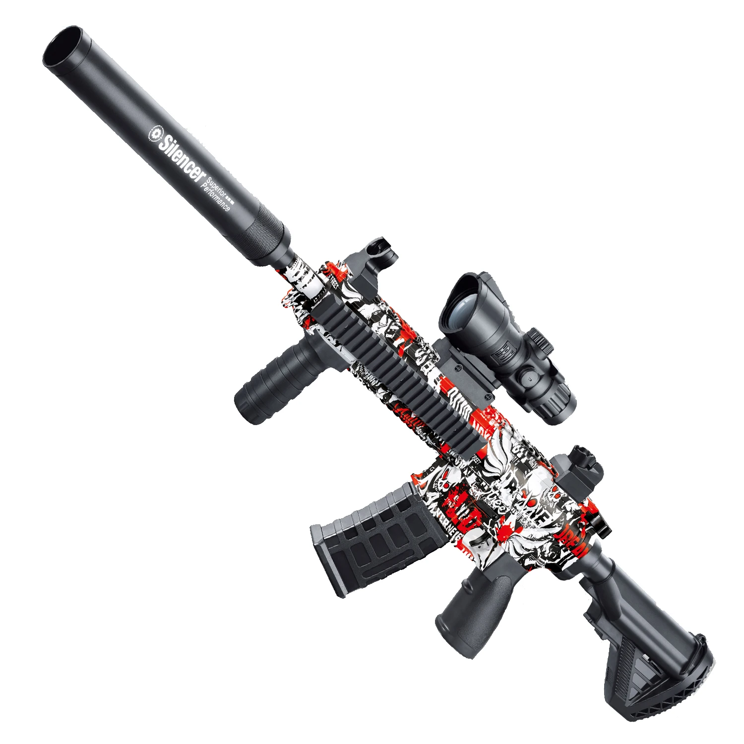 Bezpieczny, ręczny, trzpieniowy pistolet M416 z pociskami i automatycznym powrotem, może strzelać kulami żelowymi 7-8mm, zabawki na zewnątrz, zabawki rodzinne.