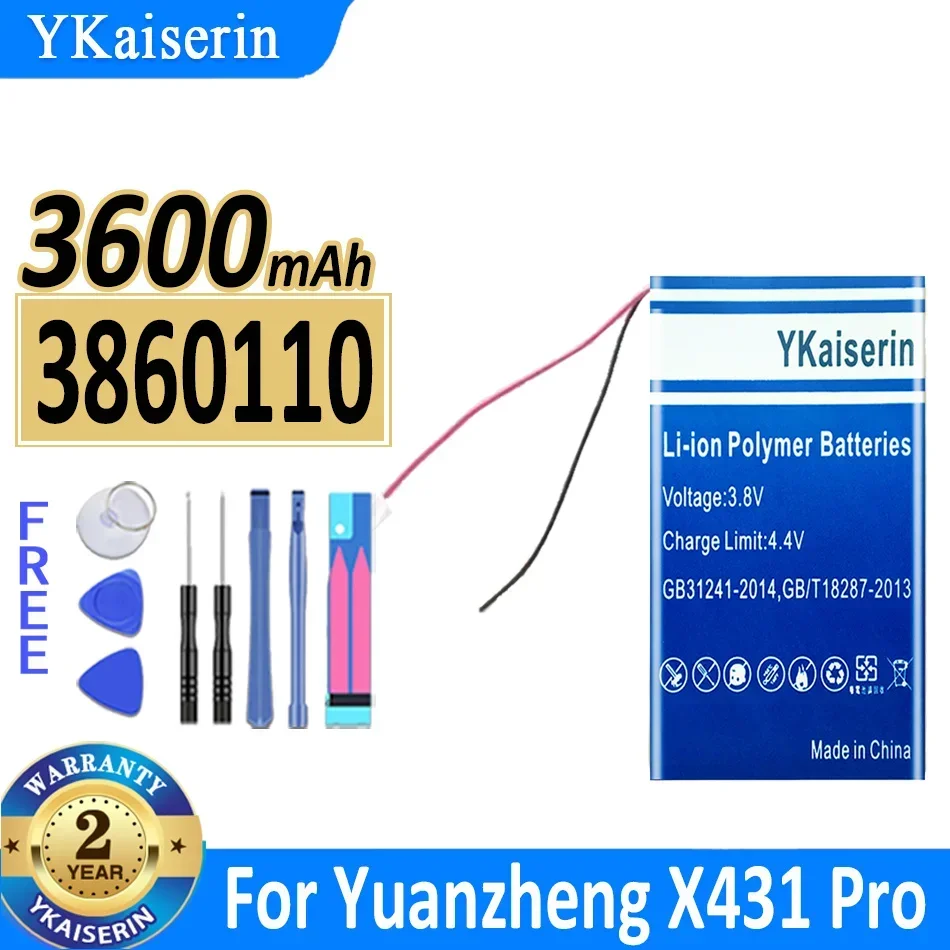 

Аккумулятор ykaisсеребрин 3600 мАч, 3860110 (2 линии) для Yuanzheng X431 Pro Bateria