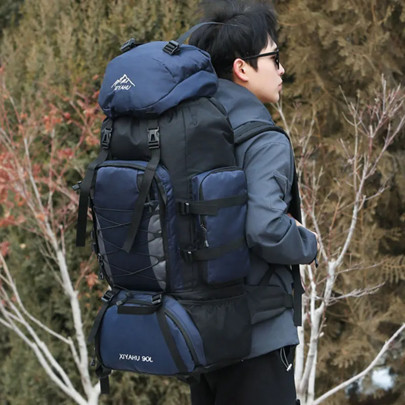 Zaino da viaggio da 90 litri per uomo donna Zaini da campeggio per escursionismo di grande capacità Borsa sportiva per alpinismo impermeabile all'aperto