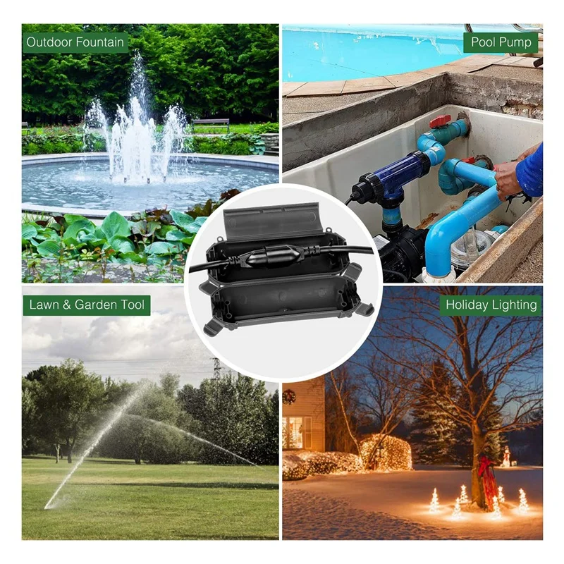 3Pc Outdoor Extension Cord Safety Cover Set With Waterproof Seal, Weatherproof Electrical Connection Box Kit To Protect Outlet