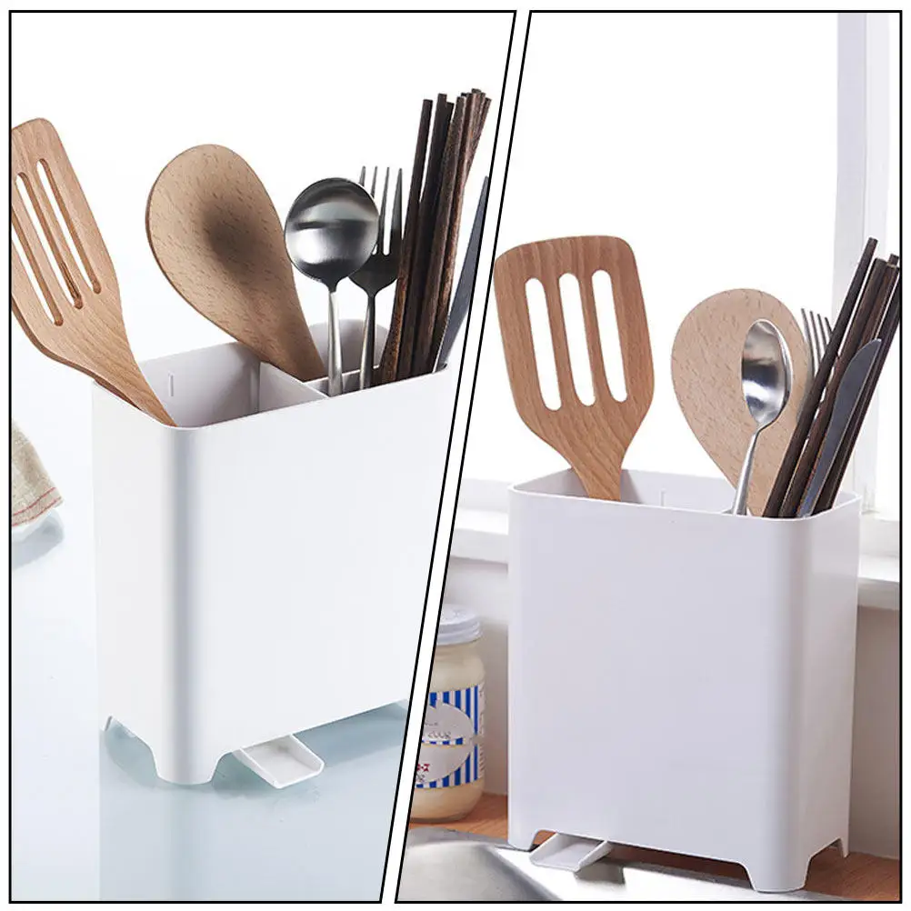 

1Pcs Premium Iron Ceramic Chopsticks Holder Kitchen Utensil Organizer Flatware Holder Spoon Storage Rack Countertop Decorative