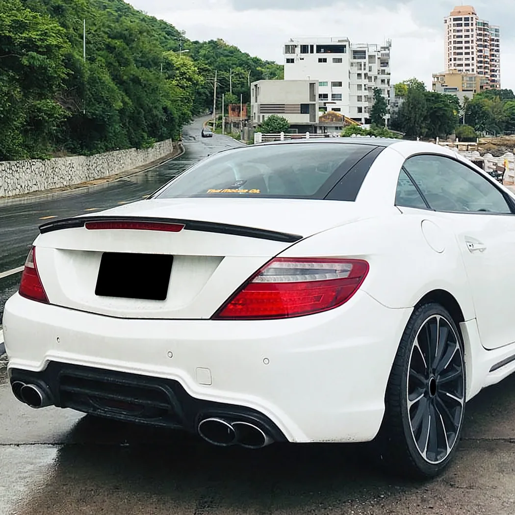 

2011-2020 для Mercedes Benz SLK R172 2-дверный купе, автомобильный задний багажник, спойлер, губа, высококачественный глянцевый черный комплект кузова из АБС-пластика