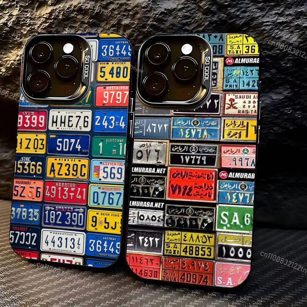 

License Plates Phone Case For iPhone 17,16,15,14,13,12,11,Pro,Max,Plus Shockproof Cover
