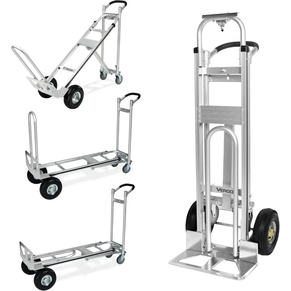 Hand Truck, (750 lb Capacity) Lightweight Frame, Light Weight, 500 lb Weight Capacity,Versatile Moving Dolly with 3 Positions