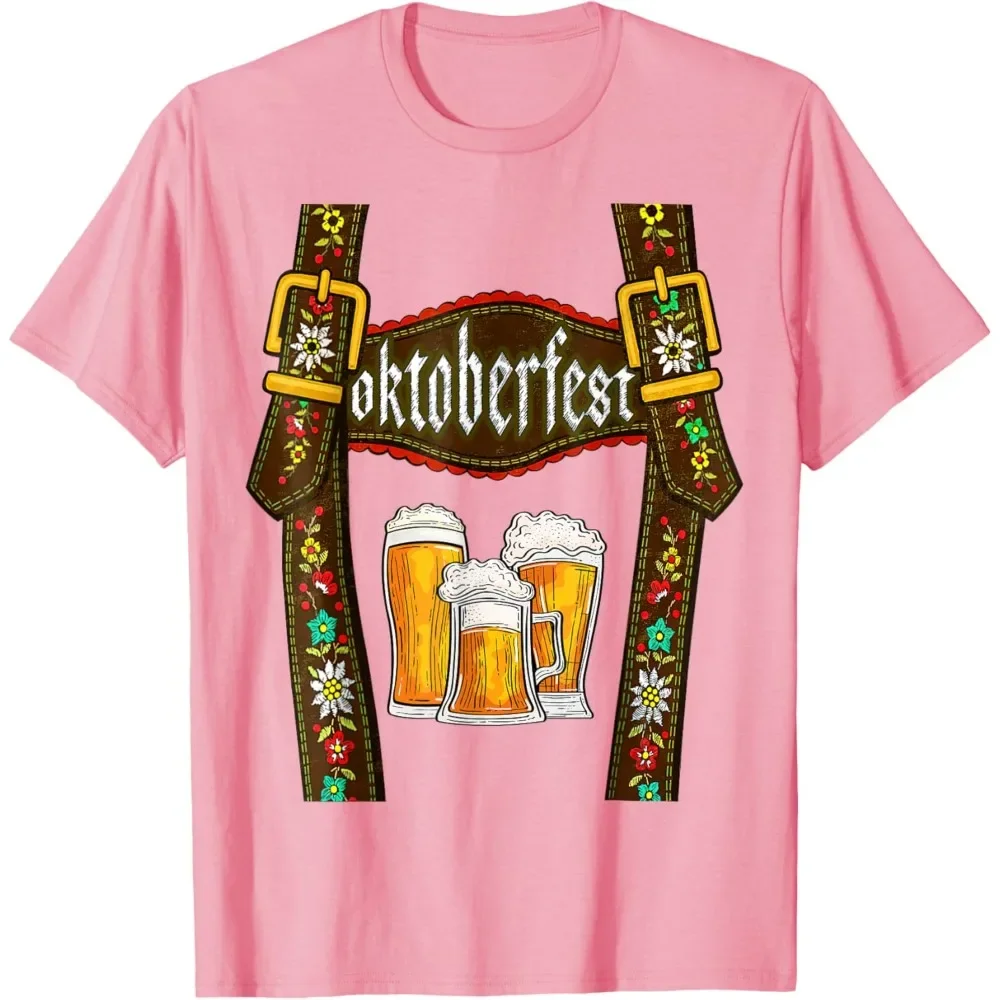 Lederhosen الحمالات مهرجان أكتوبر التي شيرت البافارية ميونيخ البيرة رجالي جودة عالية س الرقبة قمم تي شيرت للجنسين الشارع الشهير