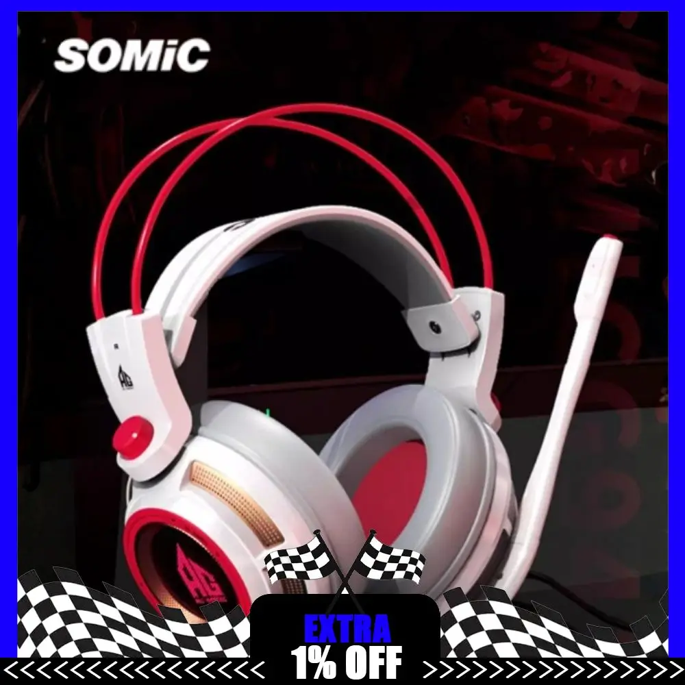

Somic G941AG Киберспортивные наушники Проводная геймерская гарнитура с шумоподавлением 7.1 Наушники с объемным звуковым эффектом Пользовательский аксессуар для ПК Подарок