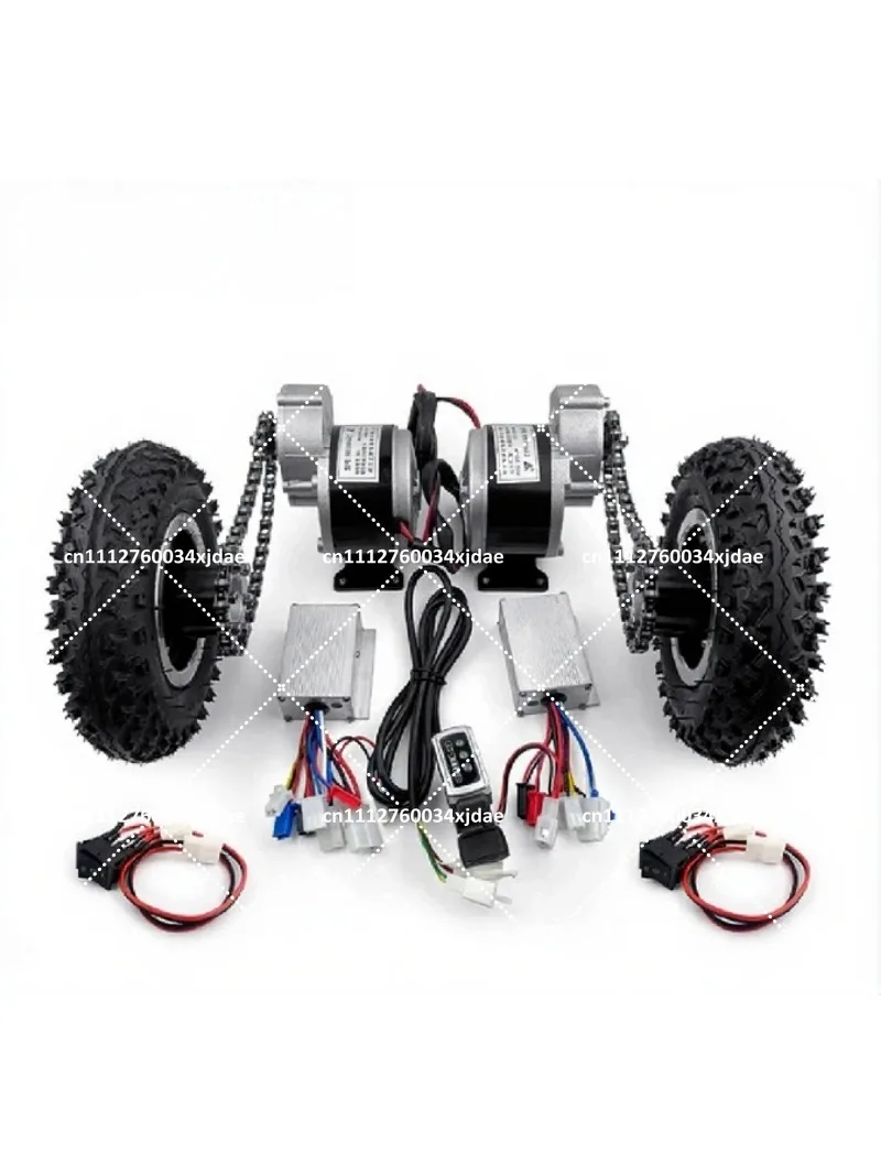 8 Wheel Electric Trolley Conversion Kit 500W Dual Drive 200kg Load Capacity