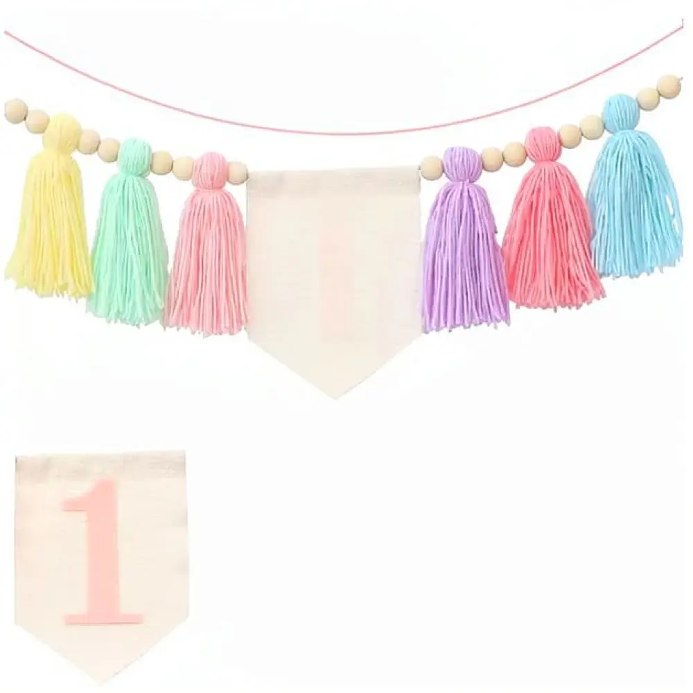 Wooden Bead Tassel Banner Kids - огляд і ціна Baby Nursery Bunting