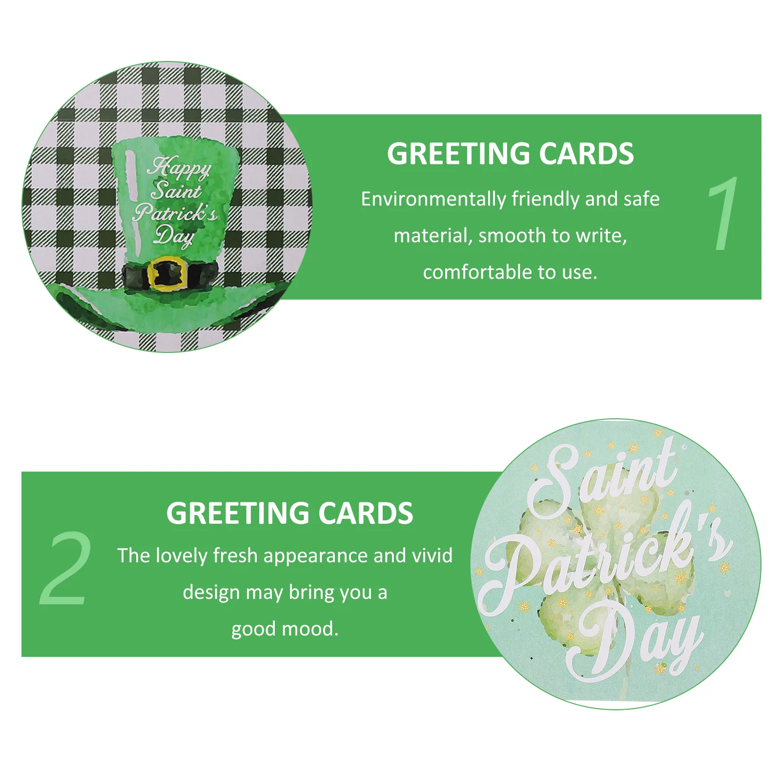 

Greeting Cards 2 Sets Memorial Gifts Irish Day Envelope H made Festival Blessing Eco Friendly Smooth Writing Gift Card Sets St