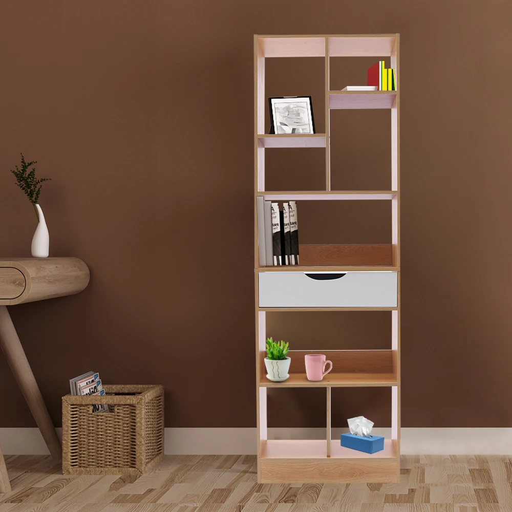 Open Cabinet Cube Open Shelf Unit Display Bookcase Multi-Layer Storage Rack Freestanding Wooden Closet Organizer 20Lx8Wx61H inch