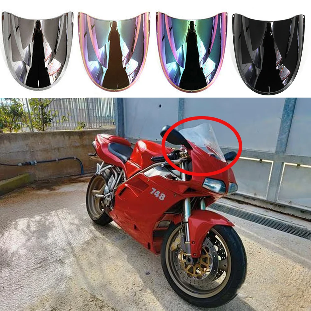 

Clear/Black Front Windshield Windscreen Double Bubble Wind Deflector For Ducati 748 916 996 998 1994-2002