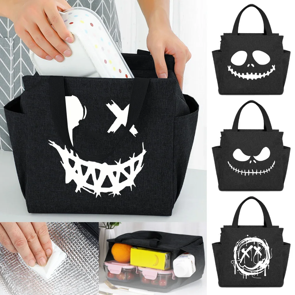 

BIG Capacity Lunch Bag Aesthetic Printing Smile Series Cooler Tote Bags Cooler Leakproof Picnic Bags Lunch Box Hi-Q