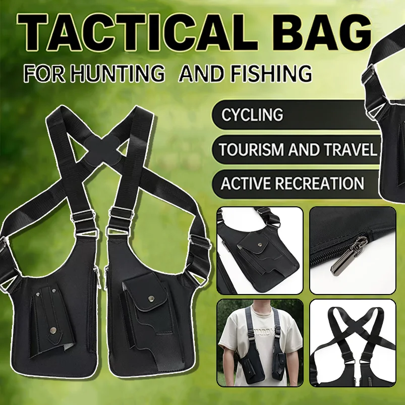 

Высококачественная тактическая сумка-жилет из ткани Оксфорд, в ретро-стиле, с отделением для телефона, мужская нагрудная/наплечная сумка с множеством карманов для активного отдыха.